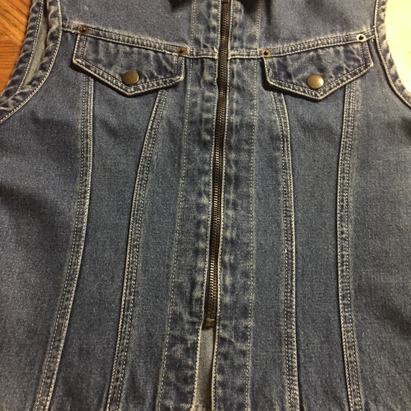 ATLAST & Co-Denim vest, blk/satin collar, SzM.👖👛 - Picture 9 of 9